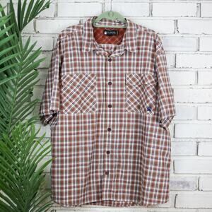 Alaskan Hardgear Brown Plaid Short Sleeved Button Shirt 2XL